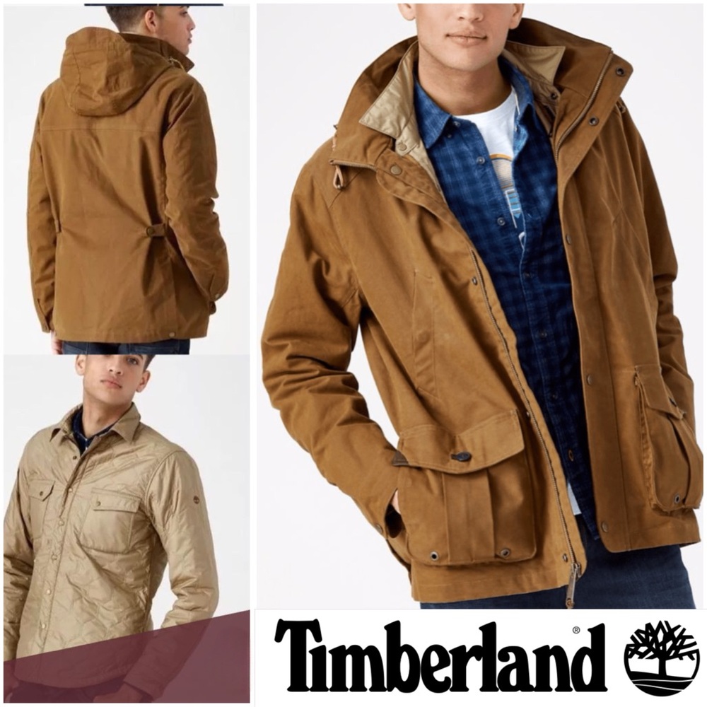 Timberland Brown Military Field Jacket with Hood